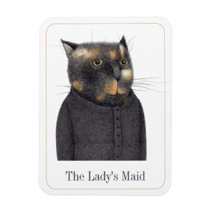 LADY'S MAID CAT 3x4 Flexible Magnet + Text II