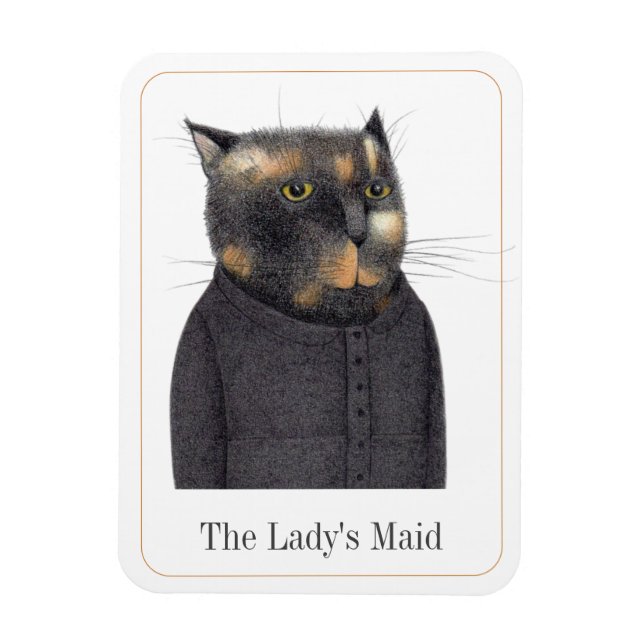 LADY'S MAID CAT 3x4 Flexible Magnet + Text II (Vertikal)
