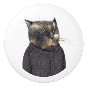 LADY'S MAID CAT Keramik Knob Keramikknauf