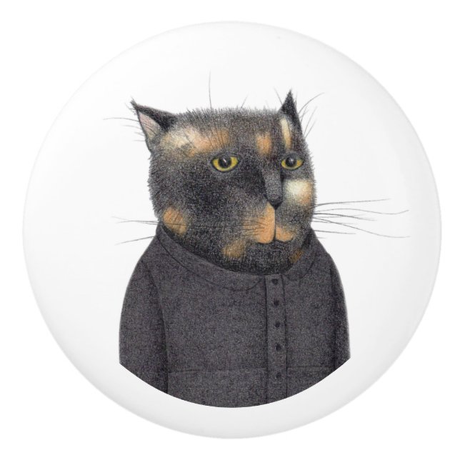 LADY'S MAID CAT Keramik Knob Keramikknauf (Vorderseite)