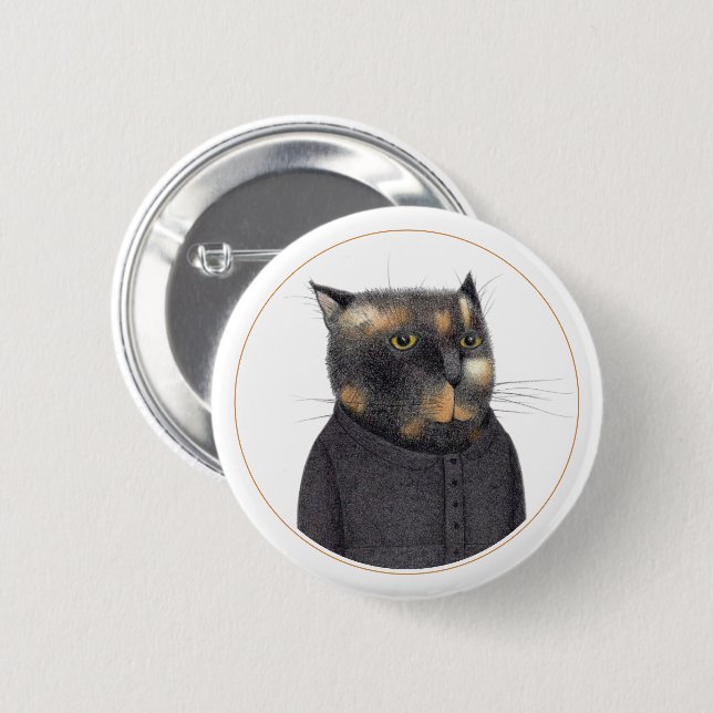 LADYs MAID CAT Round-Button-Button II Button (Vorne & Hinten)