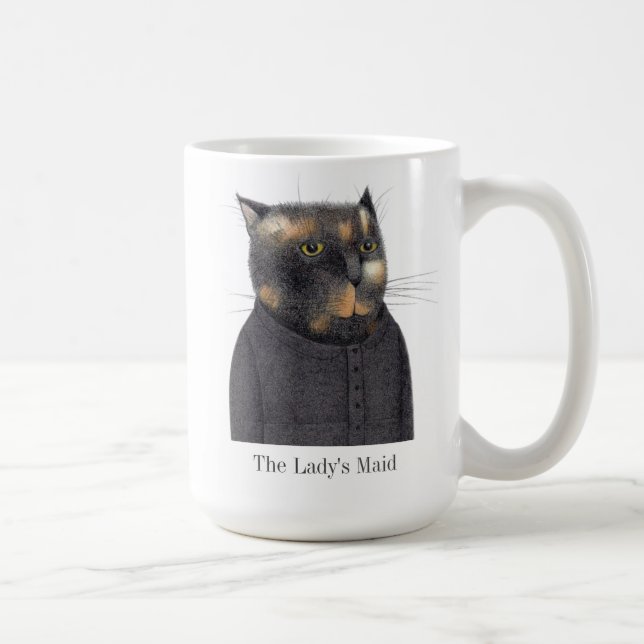 LADY'S MAID CAT Tall White Tasse + Text (Rechts)