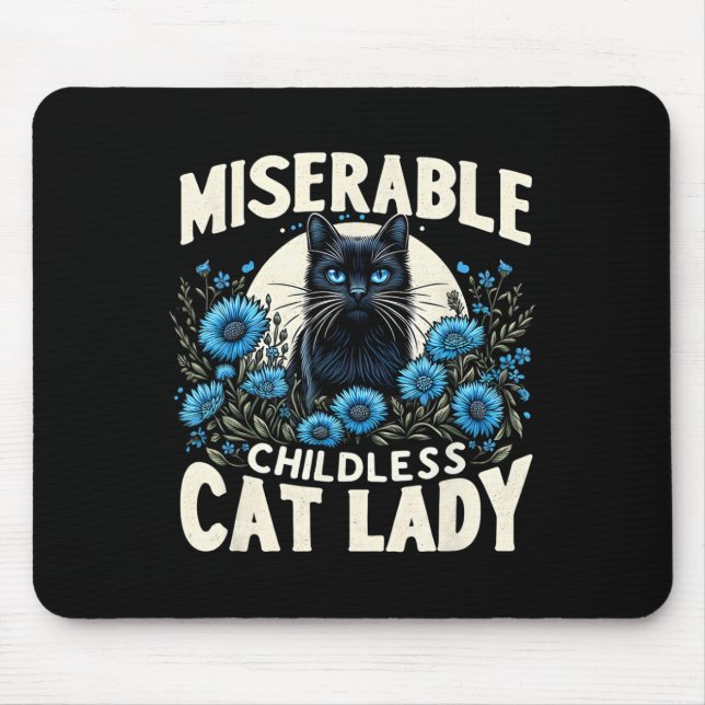Ladys Miserable Chilless Cat Lady Us Election Da Mousepad (Vorne)