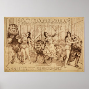 Ladys mit Darstellenden LIONS Act VAUDEVILLE Poste Poster