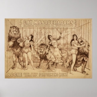 Ladys mit Darstellenden LIONS Act VAUDEVILLE Poste Poster
