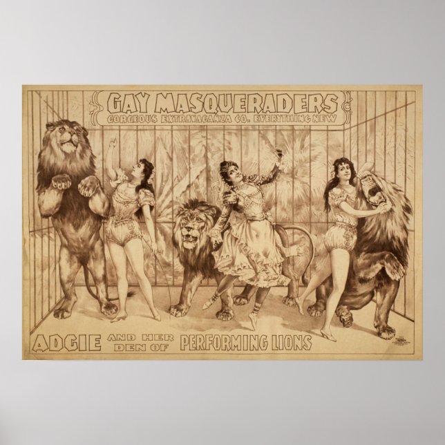 Ladys mit Darstellenden LIONS Act VAUDEVILLE Poste Poster (Vorne)