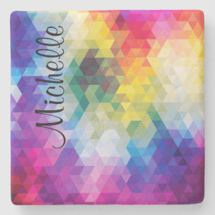 Ladys Monogram Abstrakt Drink Coaster Steinuntersetzer