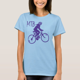 Ladys Mountain Biking MTB Design in lila/weiß T-Shirt