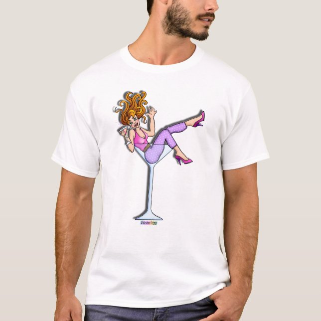 Ladys Nachhaltig Dark Ts - Lil Red, Martini Glass T-Shirt (Vorderseite)