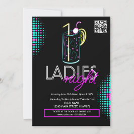 Ladys Night Club Cocktail Drink Neon Flyer Einladung