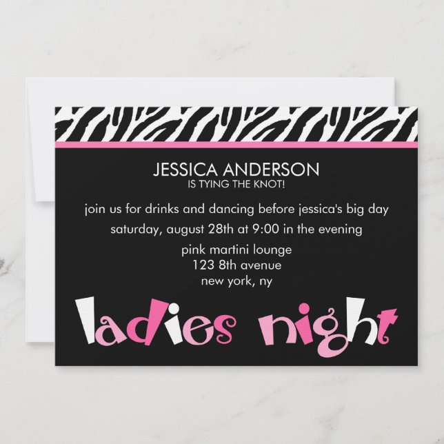 Ladys Night Junggeselinnen-Abschied Einladungen (Vorderseite)