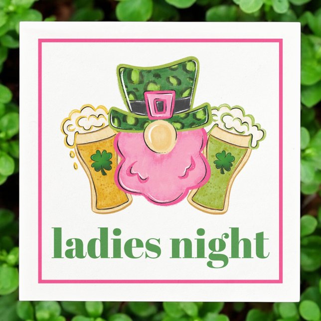 Ladys Night Leprechaun Beer St Patrick's Day Serviette (Von Creator hochgeladen)