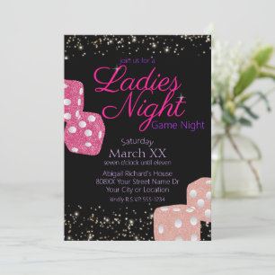 Ladys Night Neon Pink Sign Game Night Diät Einladung