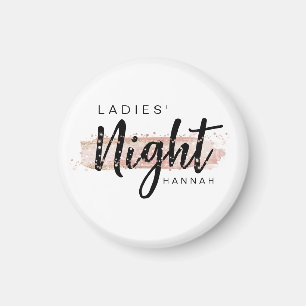 Ladys Night Watercolor Blush Junggeselinnen-Abschi Magnet