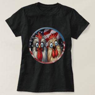Lady's Patriotic Chickens T-Shirt