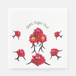 Ladys peonies serviette