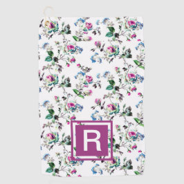 Ladys Personalisiert Floral Monogram Golf Handtuch