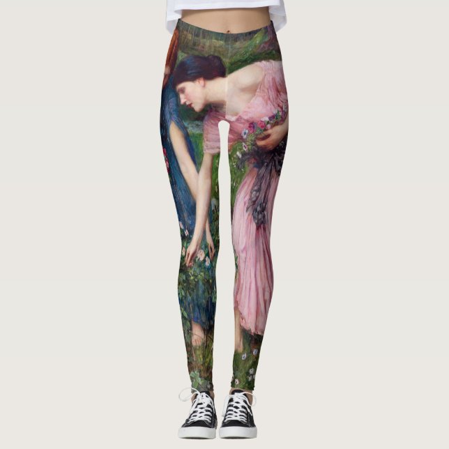 Ladys Picking Rose, John William Waterhouse Leggings (Vorderseite)