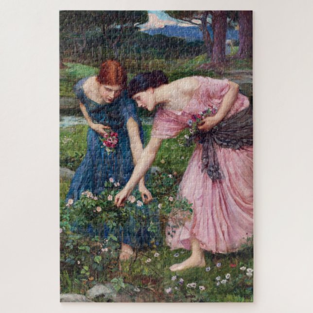 Ladys Picking Rose, John William Waterhouse Puzzle (Vertikal)
