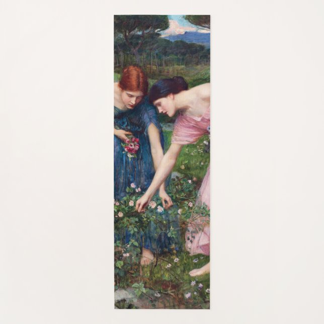 Ladys Picking Rose, John William Waterhouse Yogamatte (Vorderseite)