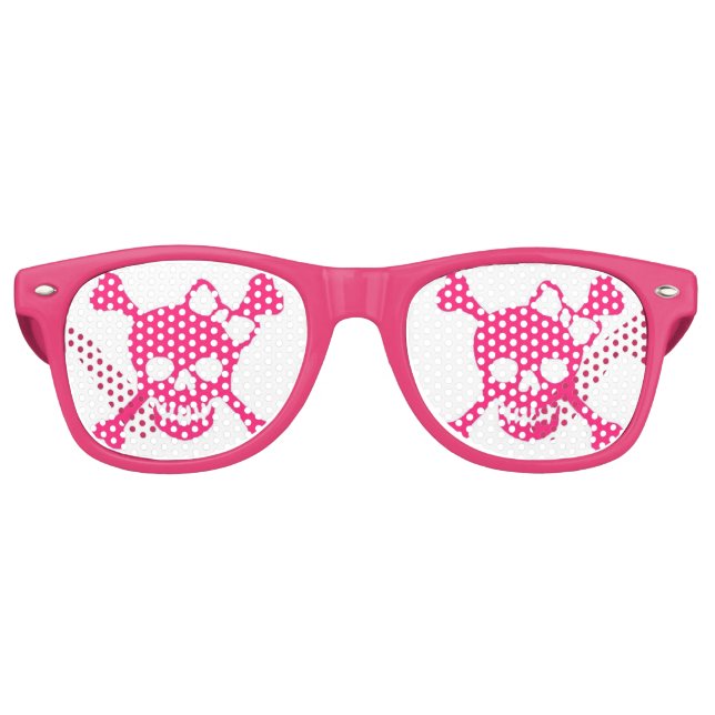 Ladys Pink Skull Party Shadez Sonnenbrille (Vorderseite)