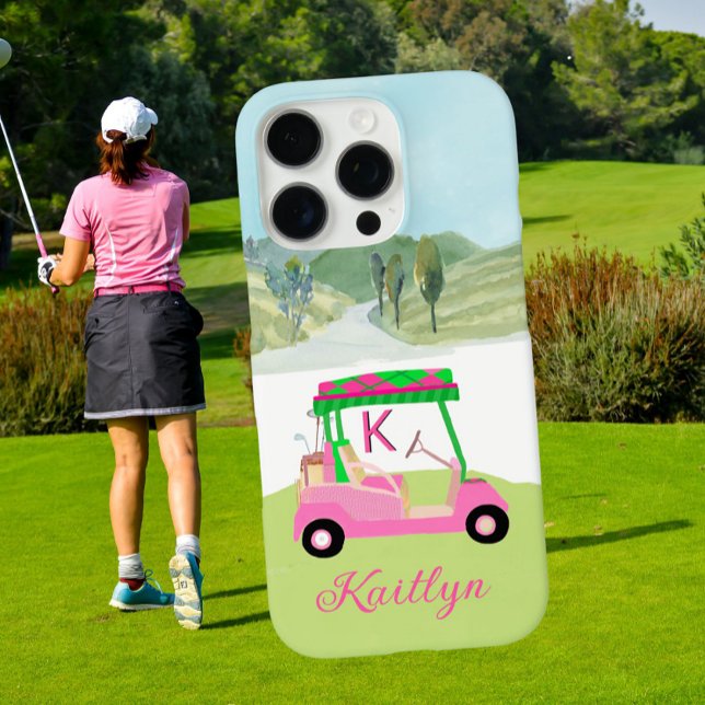 Ladys Pink Watercolor Monogram Name Case-Mate iPhone Hülle (Von Creator hochgeladen)
