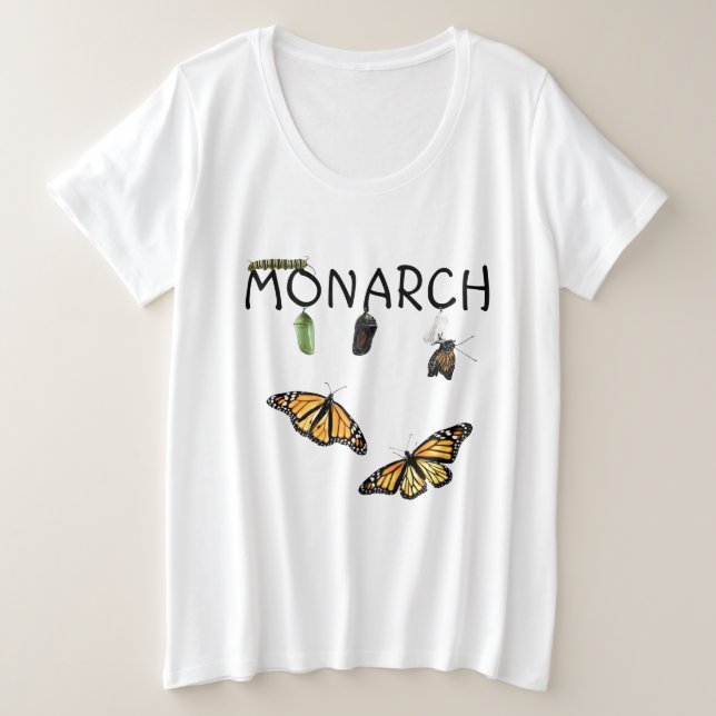 Ladys Plus Size Ball T-Shirt Monarch Life Cycle (Design vorne)