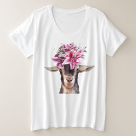 Ladys Plus Size T-Shirt Lily the Goat