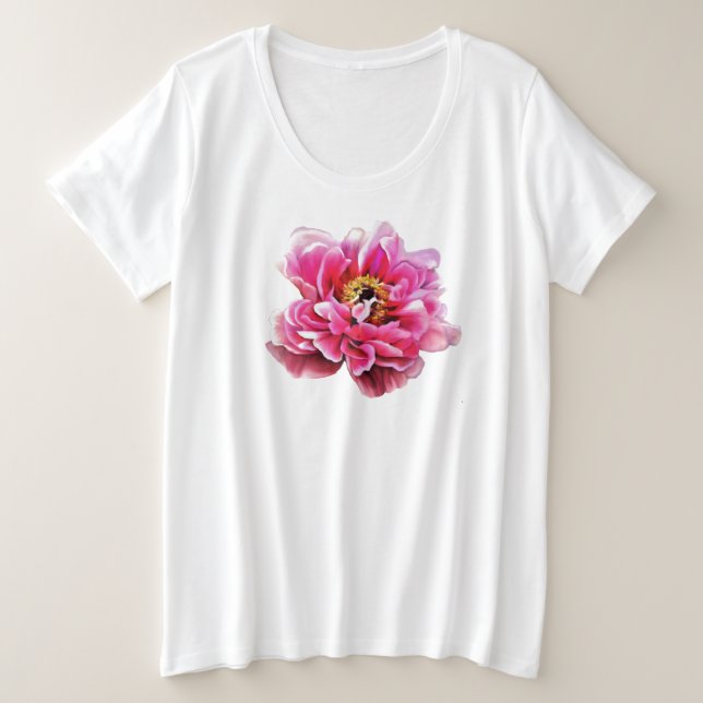 Ladys Plus Size T-Shirt Pink Peak (Design vorne)