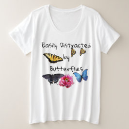 Ladys Plus Size Tee Shirt leicht abgelenkt