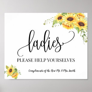 Ladys Powderzimmer Hochzeitsempfang Sonnenblumen Poster