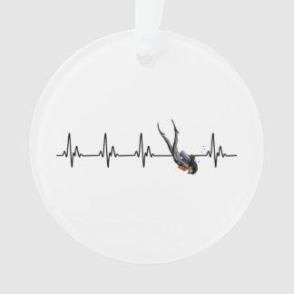 Ladys SCUBA Diving Heartbeat Ornament