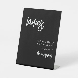 Ladys Simple Wedding Badezimmer Basket Zeichen Sockelschild
