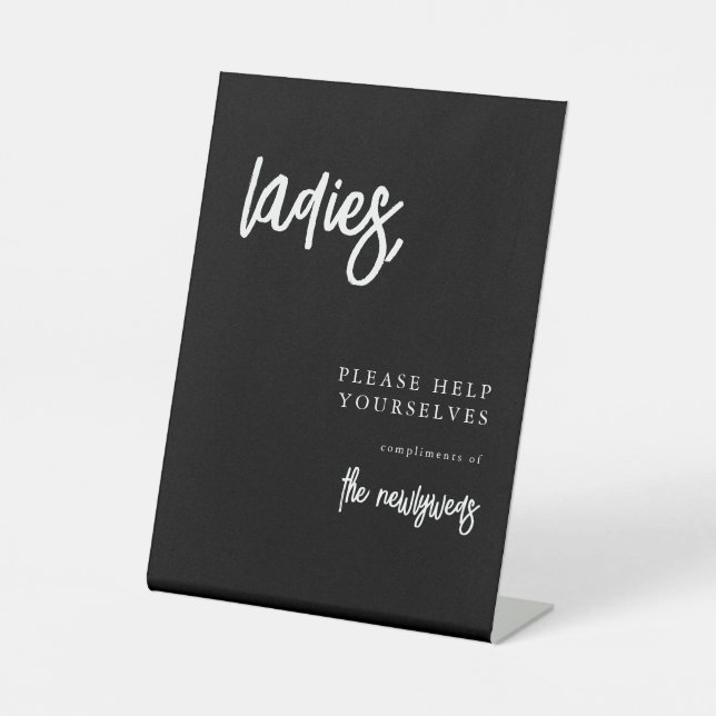 Ladys Simple Wedding Badezimmer Basket Zeichen Sockelschild (Vorderseite)