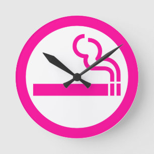 Ladys Smoking Area 喫 煙 性 japanischen Unterschrift Runde Wanduhr