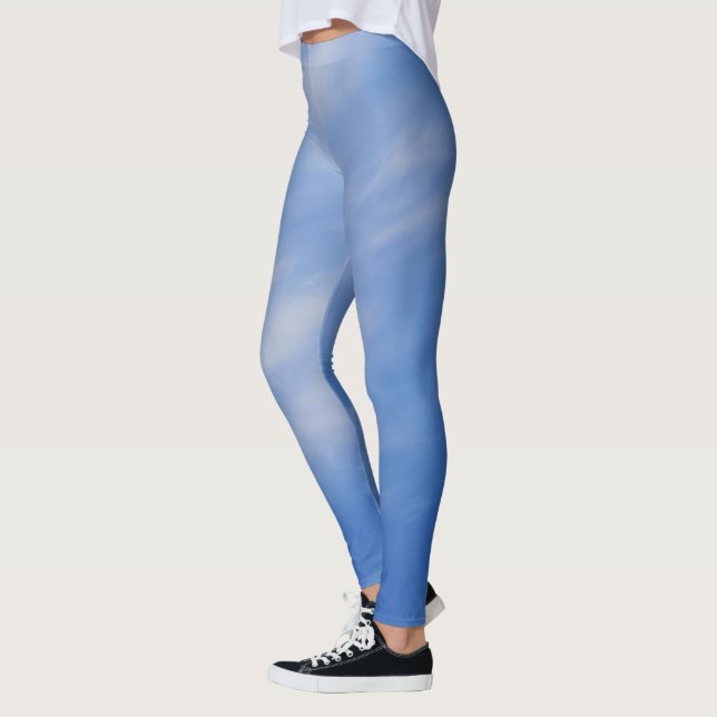 Ladys Sporty Chic Active Wear Blue Sky Leggings (Links)