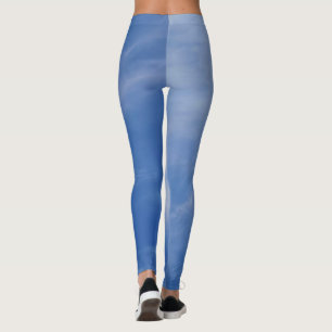 Ladys Sporty Chic Acwear Blue Sky Leggings