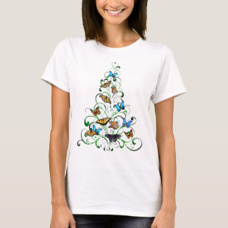 Ladys T-Shirt Butterfly Weihnachtsbaum