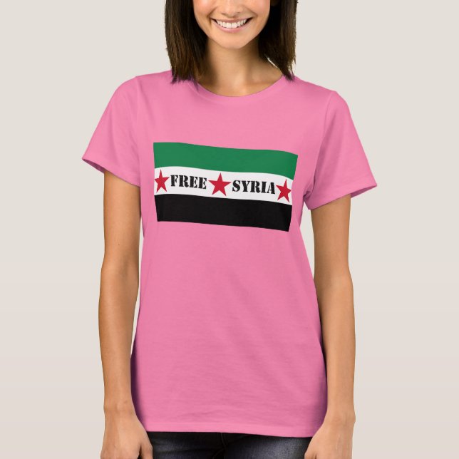 Ladys-Tee unter der Flagge von Syrien T-Shirt (Vorderseite)