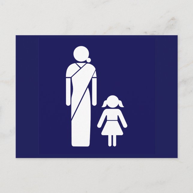 Ladys' Toilet Sign, Indien Postkarte (Vorderseite)