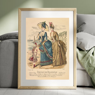 Ladys Viktorianisch Paris Beach Vintage Ad Collage Poster