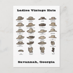 Ladys Vintag Hats Personalisiert Postkarte