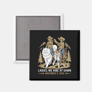 Ladys we riet bei Dawn Kamala Harris Walz Cat Lady Magnet