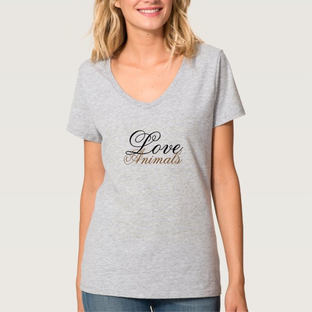 Ladys Wearable Inspiration Liebe Tiere T-Shirt (Vorderseite)