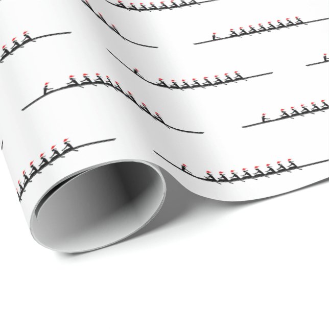 Ladys Women Weihnachtsmannmütze Rowing Rowers Crew Geschenkpapier (Rolleneckpunkt)