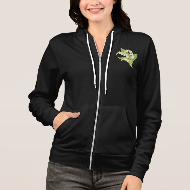 Ladys Zip-front Hoodie: Lily of the Valley Hoodie (Vorderseite)