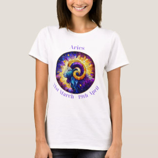 Ladys Zodiac T Shirt, Aries Ram, Horoskop T-Shirt