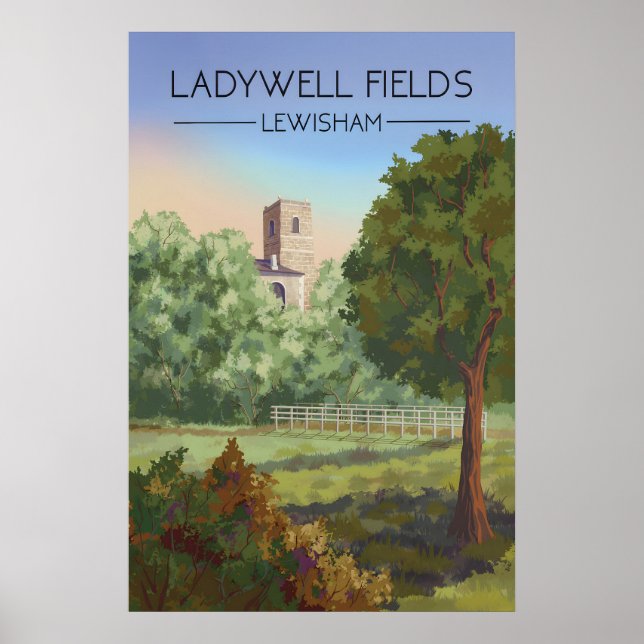 Ladywell Fields London Reiseplakat Poster (Vorne)