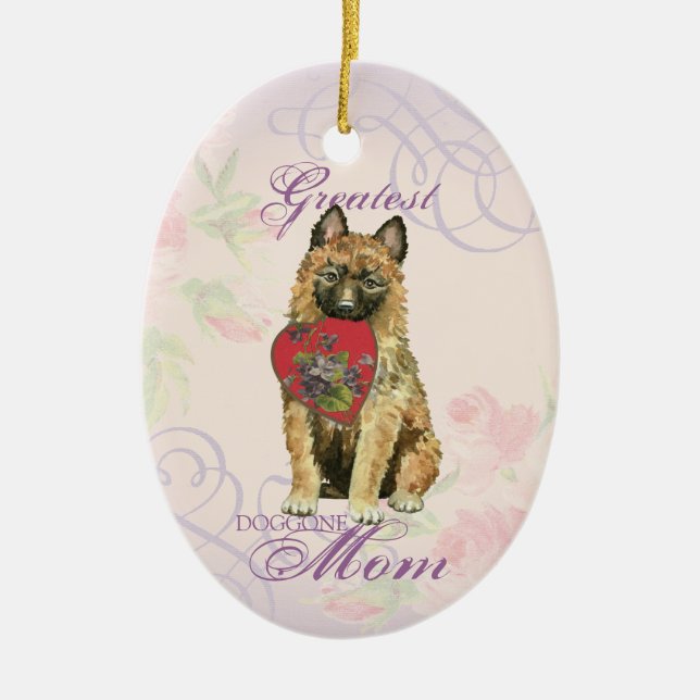 Laekenois Heart Mom Ceramic Ornament (Vorne)
