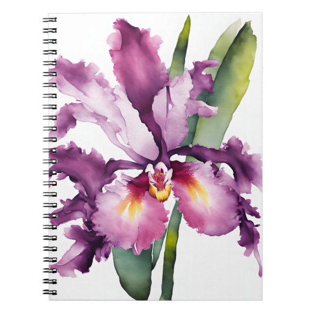 Laelia - Aquarellblumen Notizblock (Vorderseite)